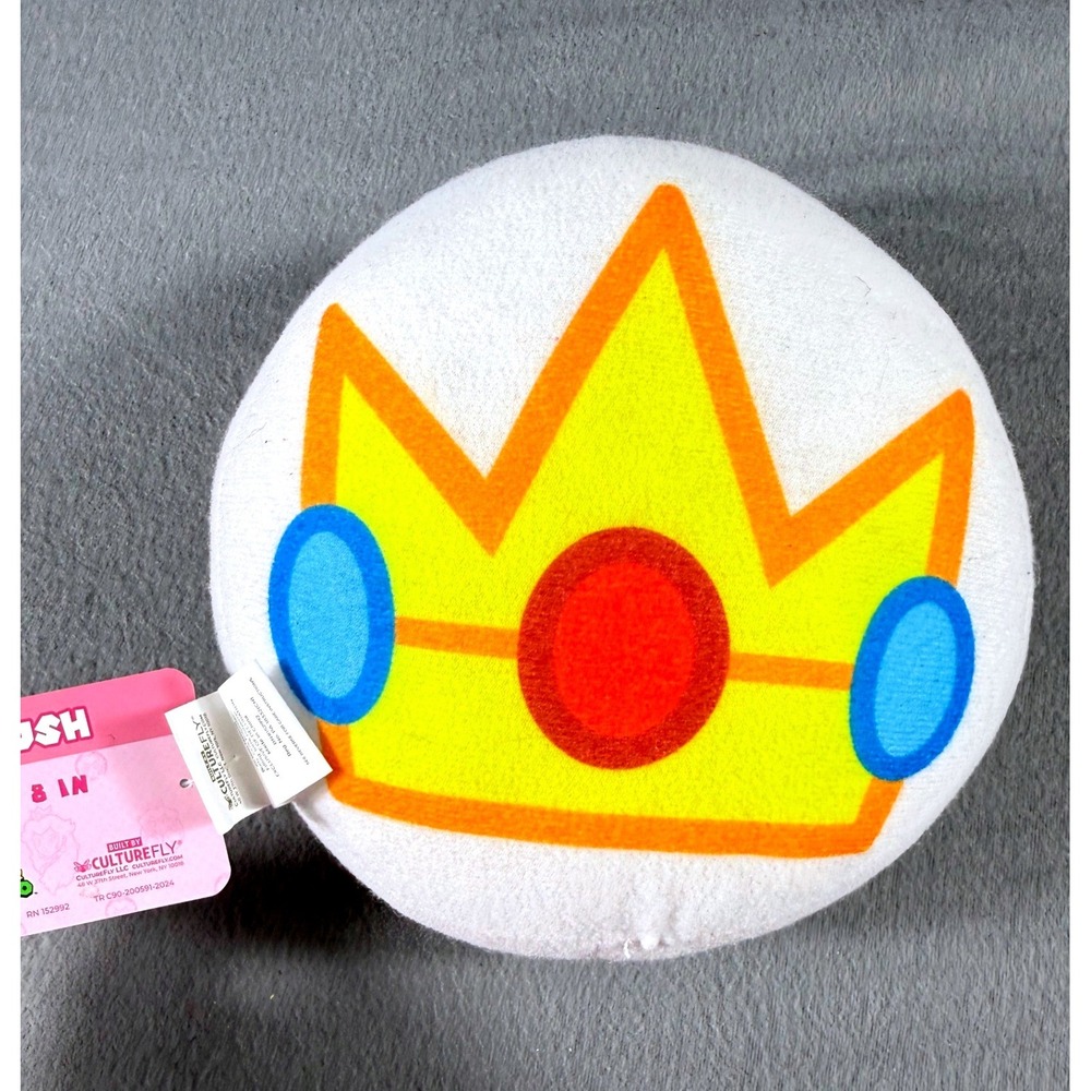 Princess Peach Crown Plush 8" Super Mario Nintendo CultureFly 2024 Gaming Merch